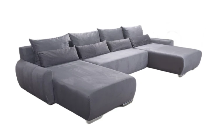 DUŻY NOWOCZESNY NIEBIESKI NAROŻNIK FUNKCJA SPANIA KODA XL