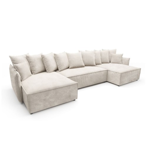 DUŻY SZTRUKSOWY NAROŻNIK ROZKŁADANY Z FUNKCJĄ SPANIA ROSSO XL