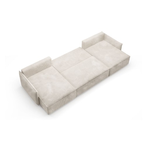 DUŻY SZTRUKSOWY NAROŻNIK ROZKŁADANY Z FUNKCJĄ SPANIA ROSSO XL