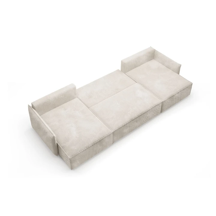 DUŻY SZTRUKSOWY NAROŻNIK ROZKŁADANY Z FUNKCJĄ SPANIA ROSSO XL