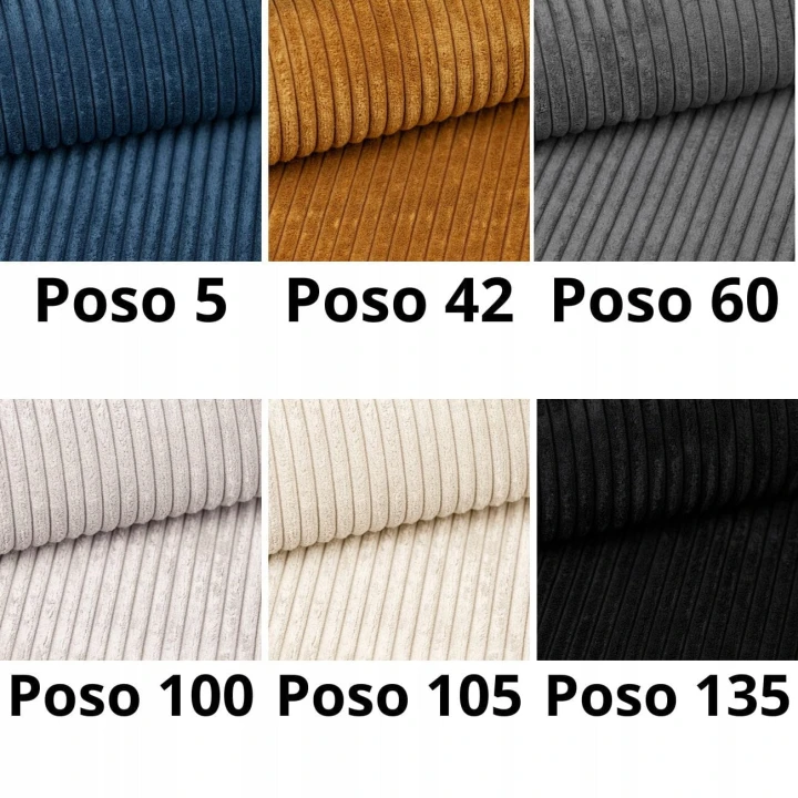 DUŻY SZTRUKSOWY NAROŻNIK ROZKŁADANY Z FUNKCJĄ SPANIA ROSSO XL