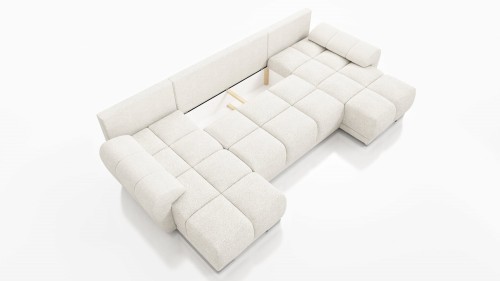 DUŻY  ZIELONY NAROŻŃIK TAPICEROWANY XL HONEY U Z FUNKCJA SPANIA I POJEMNIKIEM NA POŚCIEL TKANINA Centaur 1 Bounce PLAMOODPORNA (Kopia)