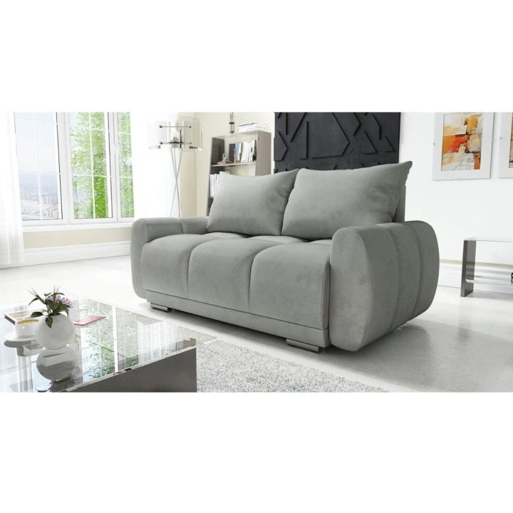 Na zdjęciu przedstawiono DWUOSOBOWA SOFA DO SALONU PIKOWANA HONEY 2 WELUR SPRĘŻYNY SOFA DO SIEDZENIA