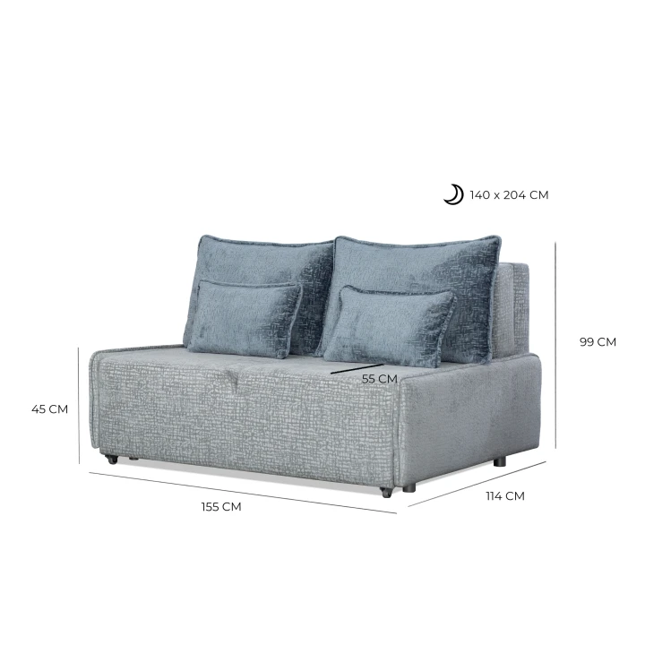 Na zdjęciu przedstawiono DWUOSOBOWA SOFA KANAPA ROZKŁADANA AMERYKANKA JENNY 155 cm FUNKCJA SPANIA