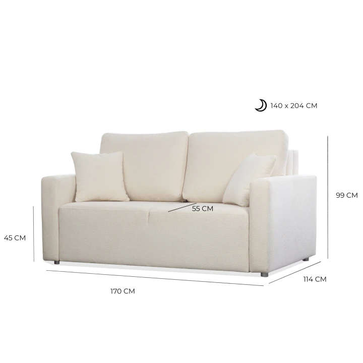 Na zdjęciu przedstawiono DWUOSOBOWA SOFA KANAPA ROZKŁADANA AMERYKANKA LARA FUNKCJA SPANIA 140x200