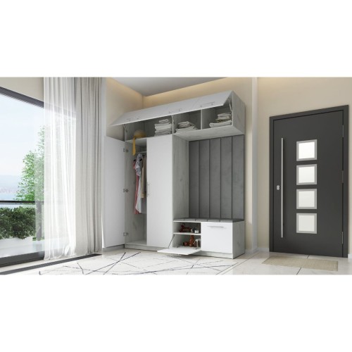 GARDEROBA DO PRZEDPOKOJU SZAFA NA UBRANIA NA KORYTARZ LILO V 180 CRAFT BIAŁY