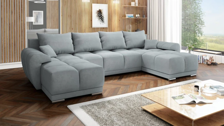 GRAFITOWY DUŻY NAROŻNIK ROZKŁADANY DO SALONU ROGÓWKA FUNKCJA SPANIA HONEY U