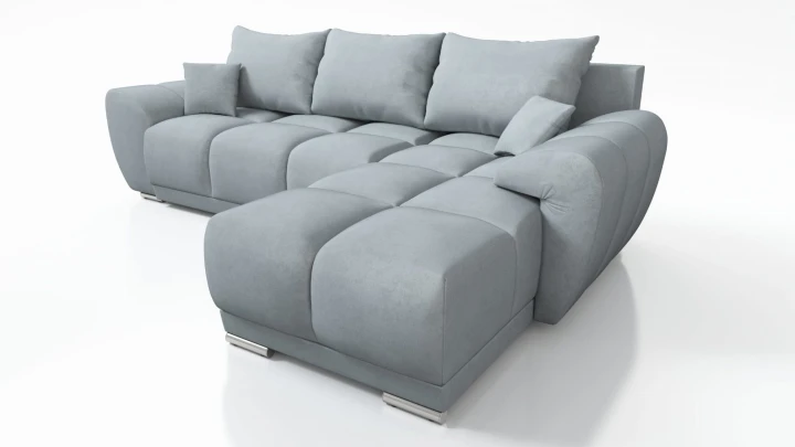 GRAFITOWY WYGODNY NAROŻNIK ROZKŁADANY ROGÓWKA FUNKCJA SPANIA HONEY + PUFA