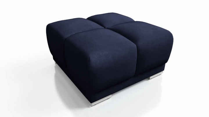 GRANATOWY NAROŻNIK DO SALONU ROZKŁADANY FUNKCJA SPANIA HONEY L + DUŻA PUFA