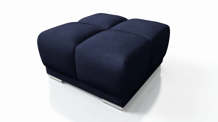 GRANATOWY NAROŻNIK DO SALONU ROZKŁADANY FUNKCJA SPANIA HONEY L + DUŻA PUFA