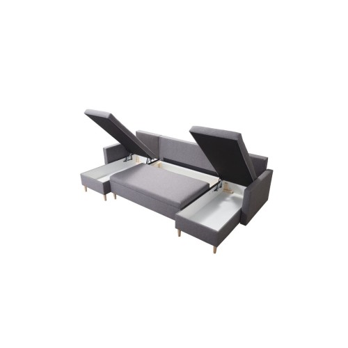 Na zdjęciu przedstawiono DUŻY NAROŻNIK SKANDYNAWSKI FUNKCJA SPANIA ROZKŁADANY SCANDIK U SAWANA 25