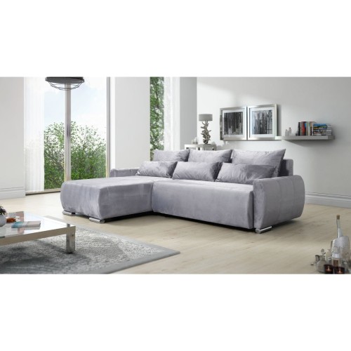 NOWOCZESNY NAROŻNIK  ROZKŁADANY Z FUNKCJĄ SPANIA POJEMNIK KODA