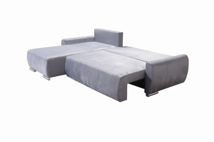 NOWOCZESNY NAROŻNIK  ROZKŁADANY Z FUNKCJĄ SPANIA POJEMNIK KODA