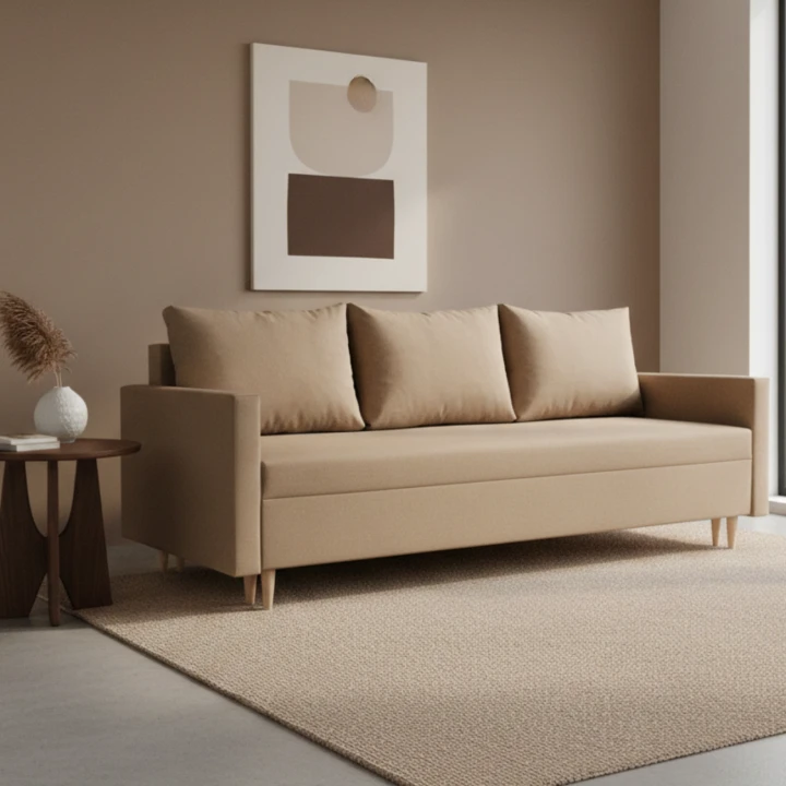 KANAPA ROZKŁADANA FUNKCJA SPANIA SOFA Z POJEMNIKIEM SCANDIK BONELL 210 CM