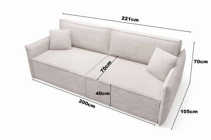 KANAPA ROZKŁADANA Z FUNKCJĄ SPANIA LAMBERT BOUCLE