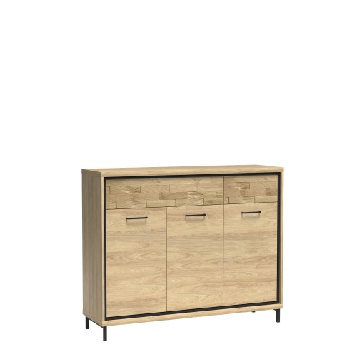 KOMODA LOFT 2 SZUFLADY HIKORA ITALIA NOGI DEKOR LED