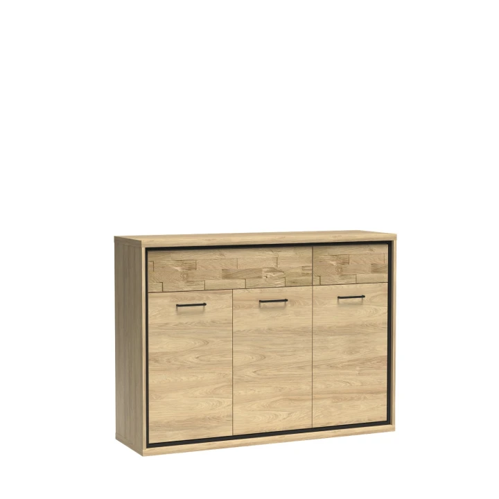 KOMODA LOFT 2 SZUFLADY HIKORA ITALIA NOGI DEKOR LED