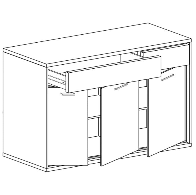 KOMODA LOFT 2 SZUFLADY HIKORA ITALIA NOGI DEKOR LED