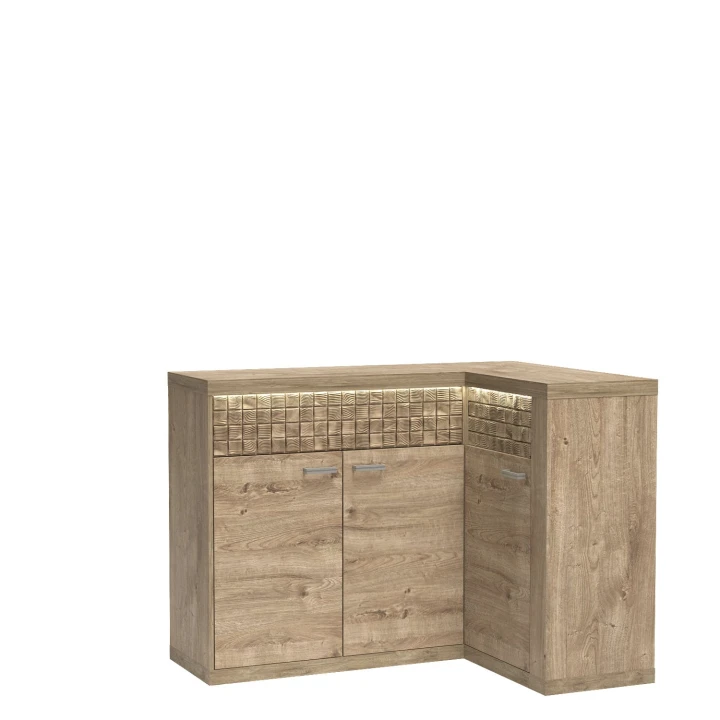 KOMODA NAROŻNA BOHO 2 SZUFLADY 3 FRONTY LED