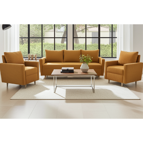 KOMPLET WYPOCZYNKOWY KANAPA ROZKŁADANA SCANDIK BONELL + 2X FOTEL SZTRUKS