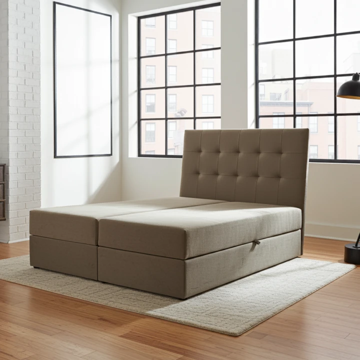 ŁÓŻKO KONTYNENTALNE TAPICEROWANE DREAM 180x200 Z MATERACEM Z POJEMNIKIEM