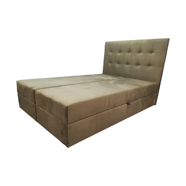 ŁÓŻKO KONTYNENTALNE TAPICEROWANE DREAM 200x200 Z MATERACEM Z POJEMNIKIEM