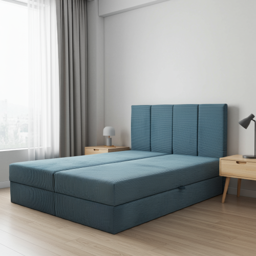 ŁÓŻKO KONTYNENTALNE Z POJEMNIKIEM Z MATERACEM BONELL DREAM PANELE SZTRUKS