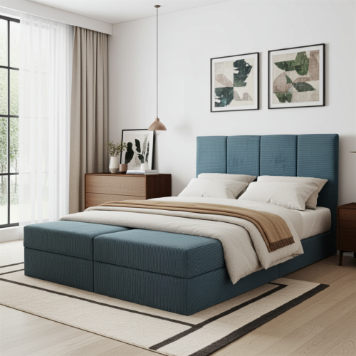 ŁÓŻKO KONTYNENTALNE Z POJEMNIKIEM Z MATERACEM BONELL DREAM PANELE SZTRUKS