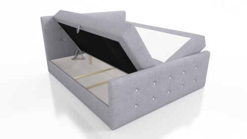 ŁÓŻKO KOTYNENTALNE GLAM BOSS SPRĘŻYNY BONELL 2x POJEMNIK KRYSZTAŁKI 140x200