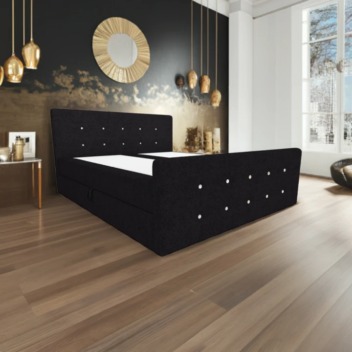 ŁÓŻKO KOTYNENTALNE GLAM BOSS SPRĘŻYNY BONELL 2x POJEMNIK KRYSZTAŁKI 180x200