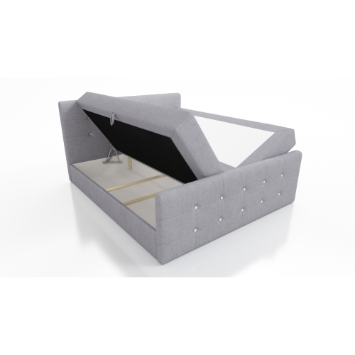 ŁÓŻKO KOTYNENTALNE GLAM BOSS SPRĘŻYNY BONELL 2x POJEMNIK KRYSZTAŁKI 200x200