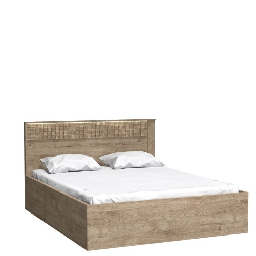 ŁÓŻKO ŁOŻE MAŁŻEŃSKIE DO SYPIALNI BOHO Z POJEMNIKIEM LED