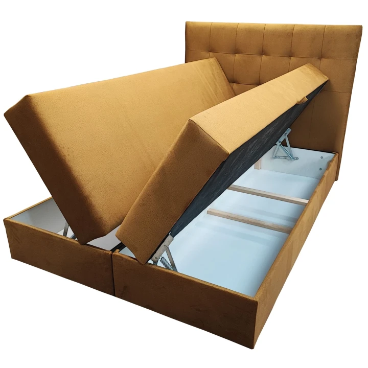 Łóżko podwójne tapicerowane Dream 160x200 kontynentalne materac 2x pojemnik DARMOWA DOSTAWA