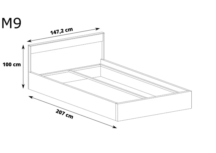 ŁÓŻKO SYPIALNIANE 140/160X200 CM ITALIA HIKORA DEKOR LED