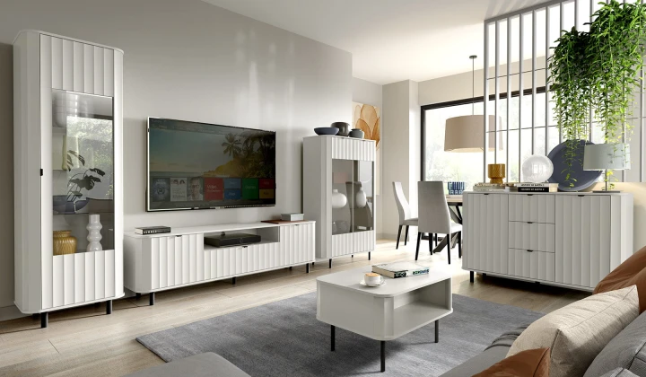 MAŁA NOWOCZESNA KOMODA SZAFKA DO SALONU TRZY SZUFLADY NOVA 117 cm