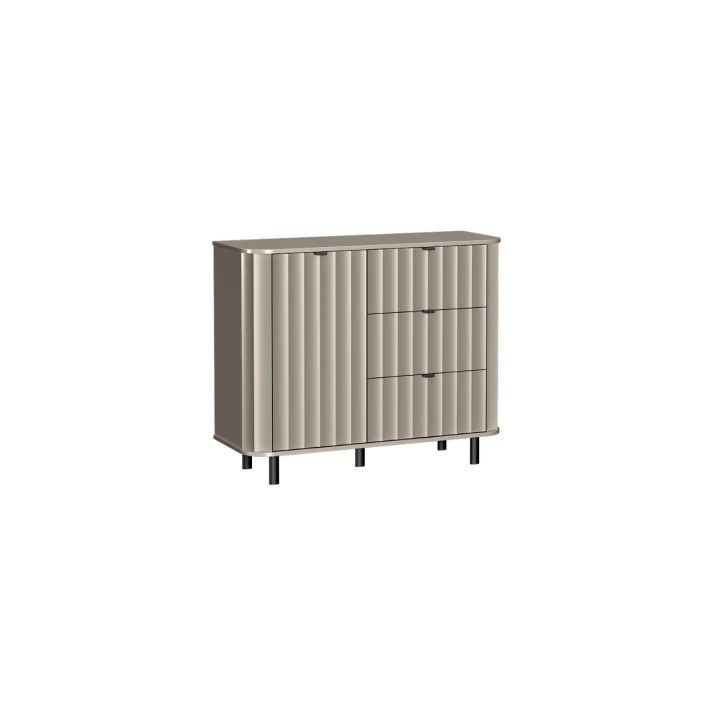 MAŁA NOWOCZESNA KOMODA SZAFKA DO SALONU TRZY SZUFLADY NOVA 117 cm