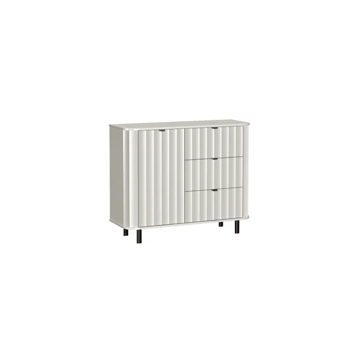 MAŁA NOWOCZESNA KOMODA SZAFKA DO SALONU TRZY SZUFLADY NOVA 117 cm