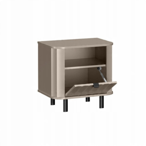 MAŁA NOWOCZESNA SZAFKA NOCNA STOLIK NOCNY DO SYPIALNI OPUSZCZANY FRONT NOVA