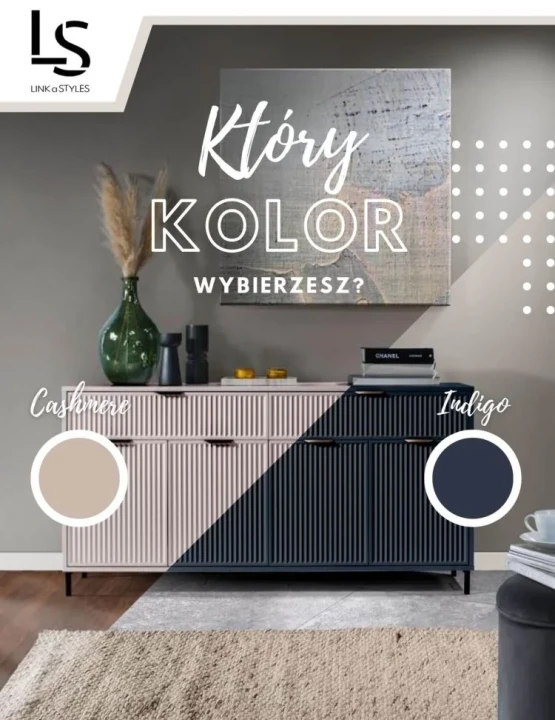 MAŁA NOWOCZESNA SZAFKA NOCNA Z SZUFLADĄ CASHMERE/INDIGO