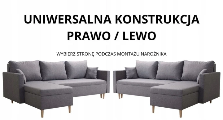 Mały narożnik rozkładany rogówka do salonu Scandik L 2x Pojemnik PROMOCJA -20%