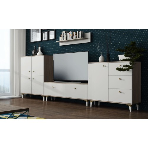 Meblościanka do salonu Tromso w stylu skandynawskim 240 cm