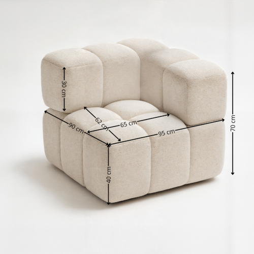 MIĘKKI FOTEL NAROŻNY DO SALONU CLIXI ELEMENT KANAPY NAROŻNIKA MODUŁOWEGO