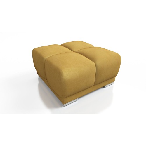 MUSZTARDOWY PUF TAPICEROWANY DO SALONU WYGODNA PUFA PIKOWANA HONEY