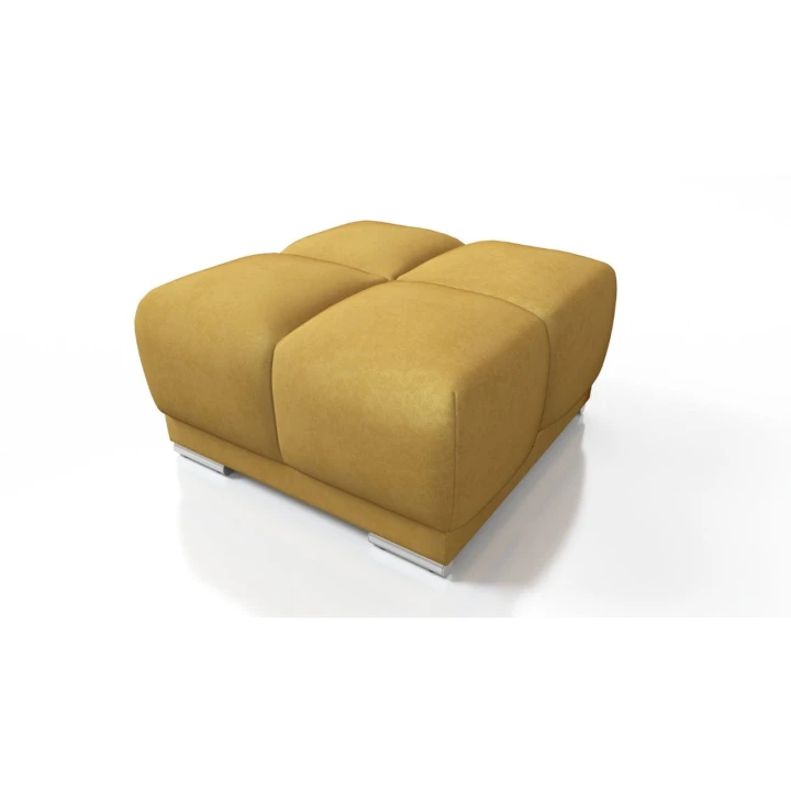 MUSZTARDOWY PUF TAPICEROWANY DO SALONU WYGODNA PUFA PIKOWANA HONEY