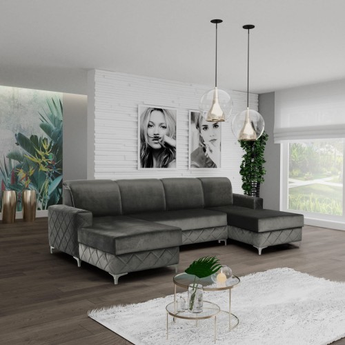 Narożnik rozkładany w kształcie litery U Leon