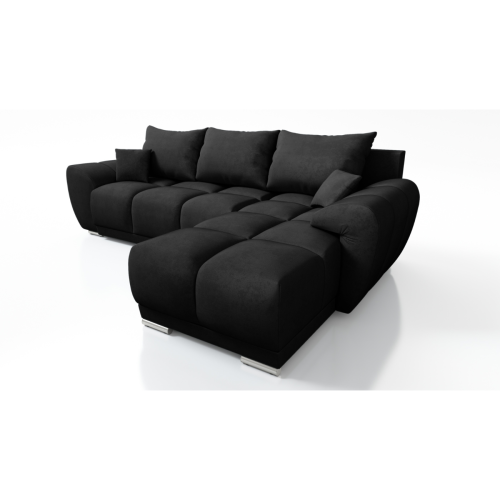 CZARNY NAROŻNIK ROZKŁADANY HONEY L MATT VELVET 99 ROGÓWKA Z FUNKCJĄ SPANIA