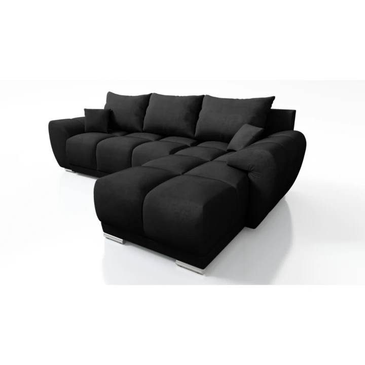 CZARNY NAROŻNIK ROZKŁADANY HONEY L MATT VELVET 99 ROGÓWKA Z FUNKCJĄ SPANIA