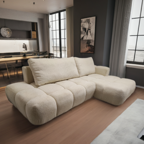 NAROŻNIK ROZKŁADANY ROGÓWKA FUNKCJA SPANIA SOFFI BUCKLE SPREŻYNY