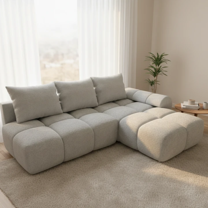 NAROŻNIK ROZKŁADANY ROGÓWKA Z FUNKCJĄ SPANIA BESTII PRAWY  TKANINA PLAMOODPORNA  BARANKOWA 1X POJEMNIK PROMOCJA