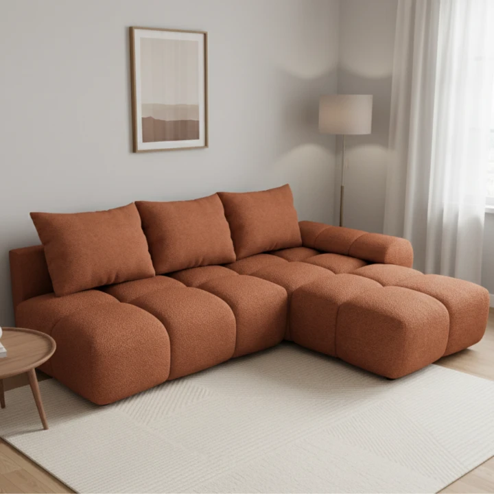 NAROŻNIK ROZKŁADANY ROGÓWKA Z FUNKCJĄ SPANIA BESTII PRAWY  TKANINA PLAMOODPORNA  BARANKOWA 1X POJEMNIK PROMOCJA